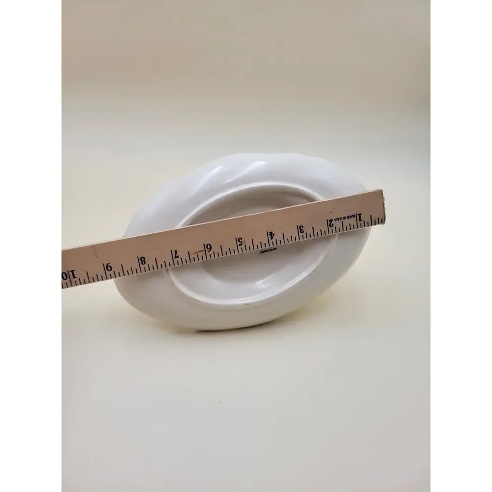 Wedgwood Queens Shape Ceramic Gravy Boat with Saucer White Scalloped Rim